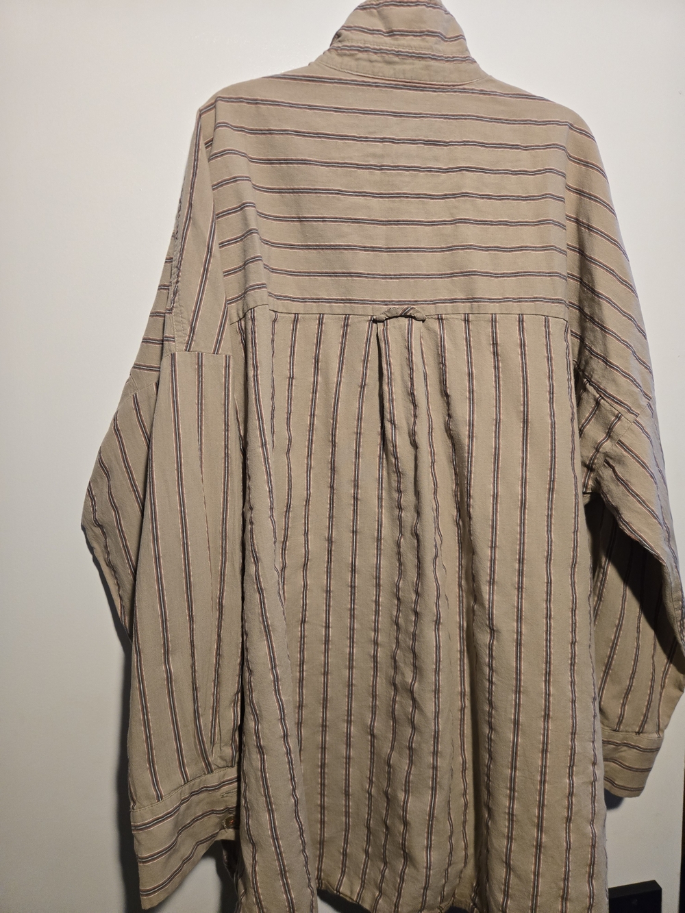 Pilcro Beige Striped Oversized Button Down - Picture 3 of 4